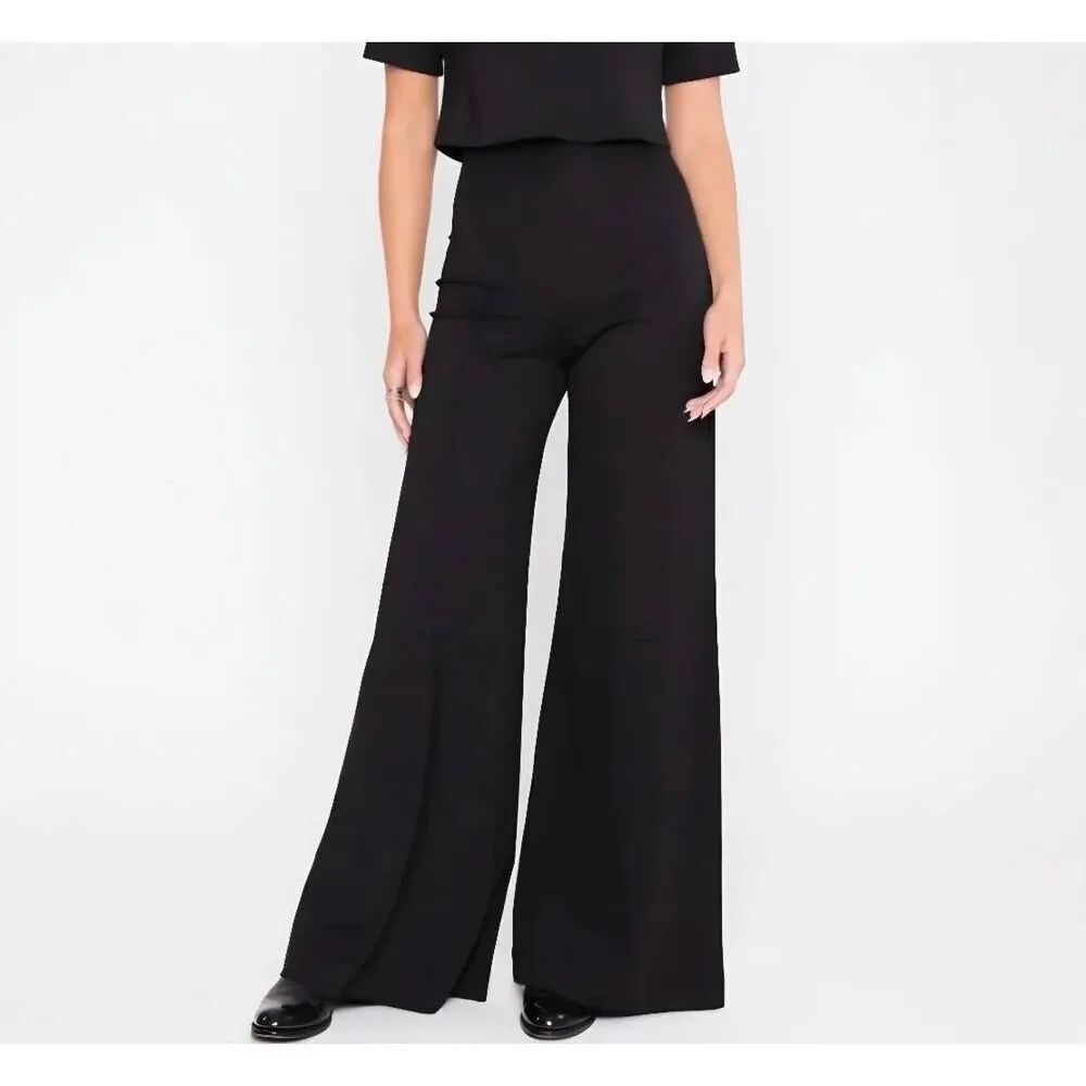 Ripley Rader BLACK PONTE KNIT WIDE LEG PANT Sz 1+ (14-16)